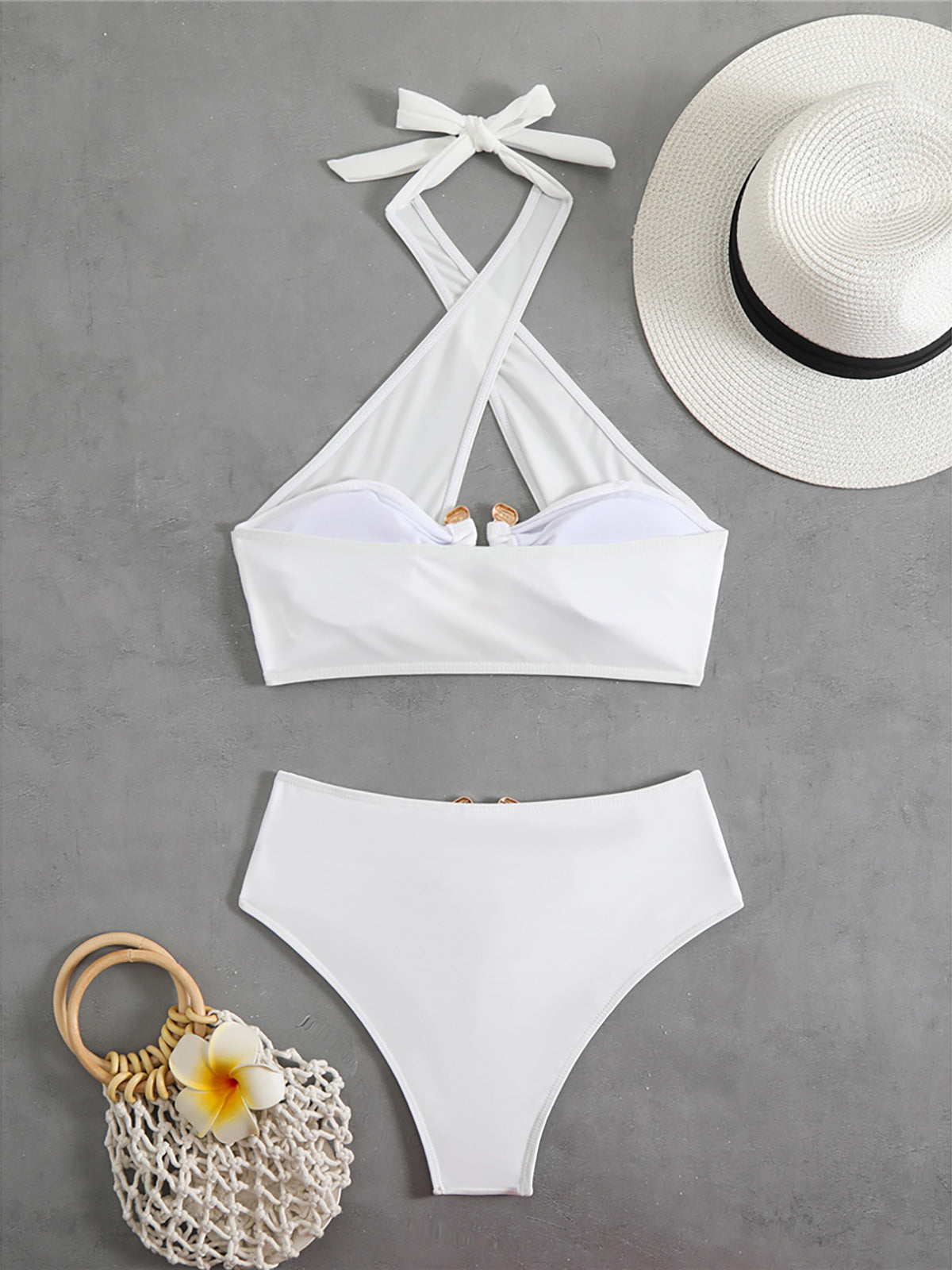 #59 Halter Cut Out High Waist Bikini