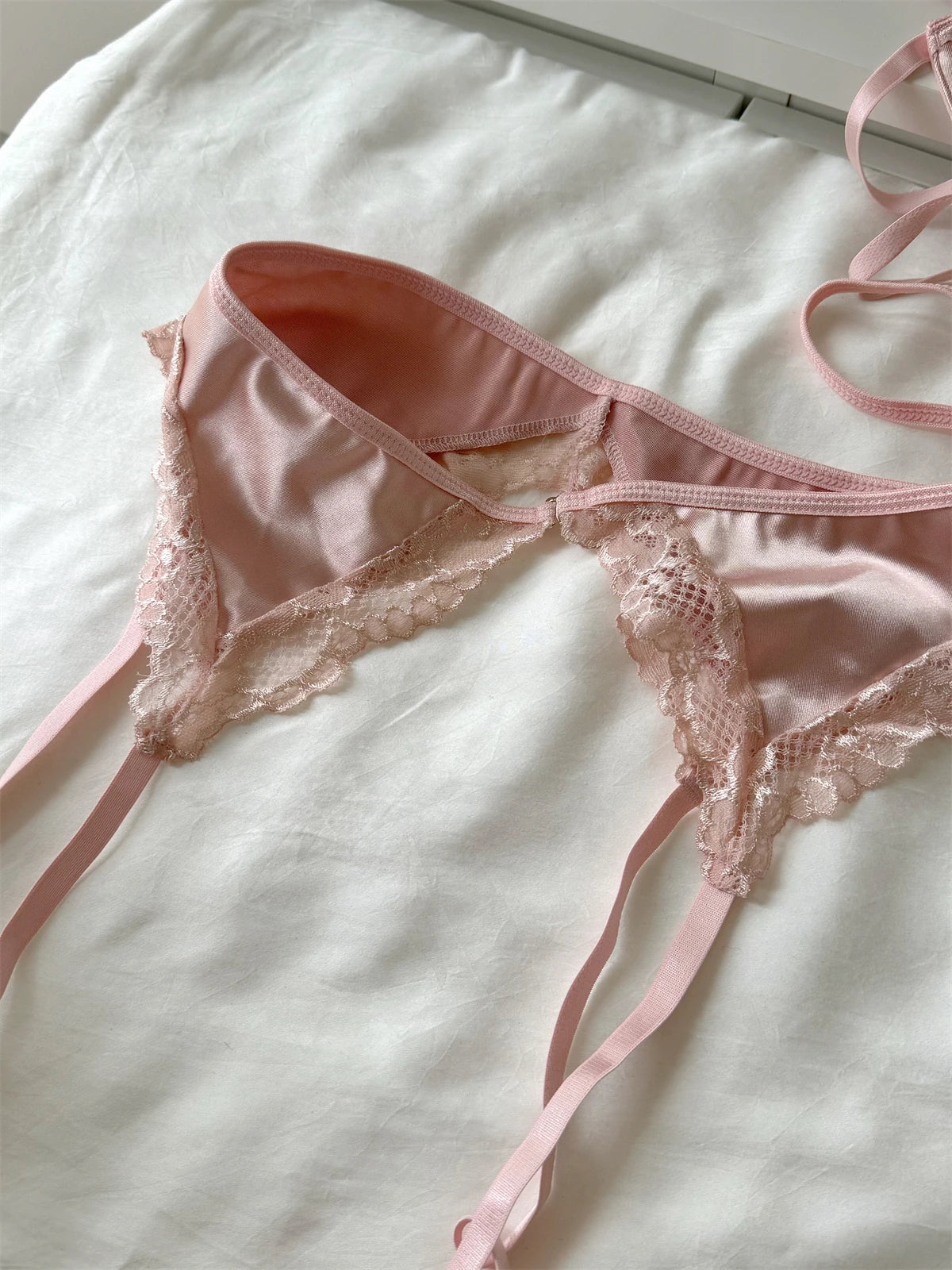 #176 Satin mesh lingerie ultra-thin women large breast