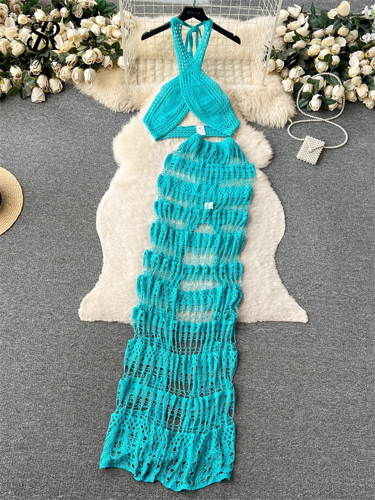 #131 SINGREINY Hollow Out Female Beach Suits