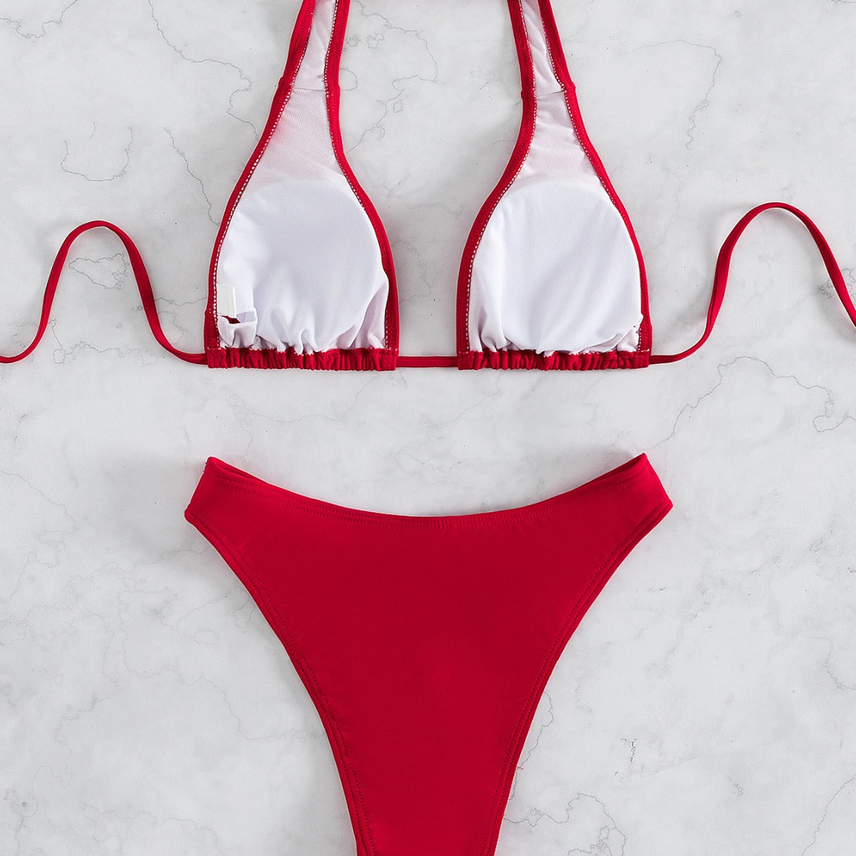 #102 Burgundy Halter Padded Top Sexy Push up