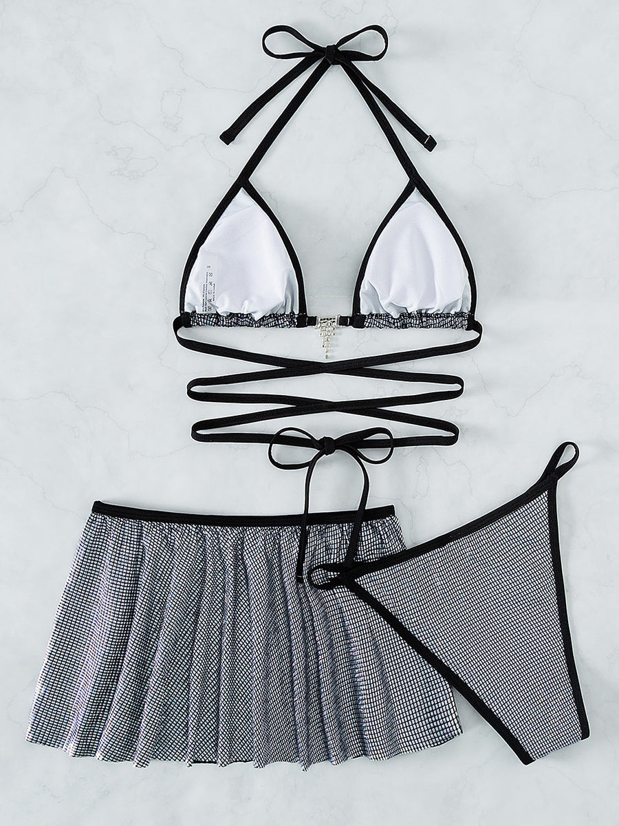 #24 Wrap Around Halter with Skirt Bikini
