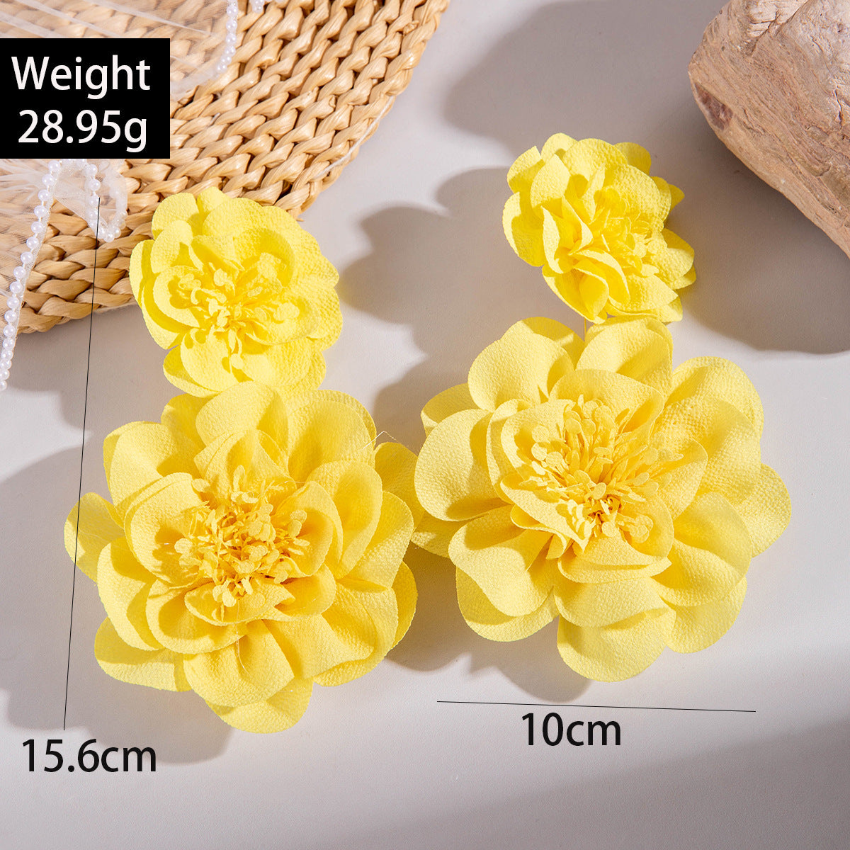 #64 Exaggerated Large Rose Flower Earrings