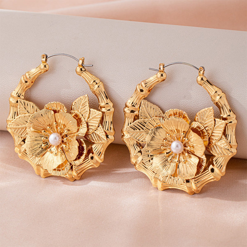 #67 Large Metal Clip On Hoop Earrings