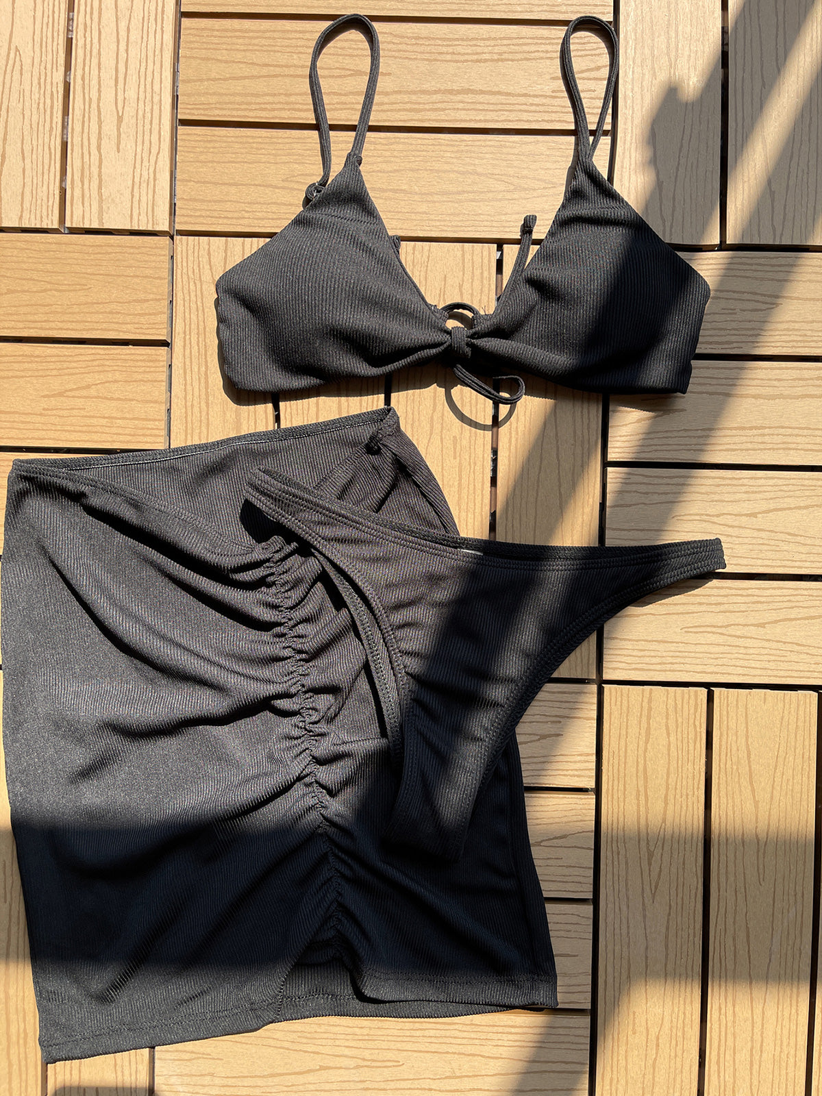 #11 Ribbed With Skirt Padded Bikini
