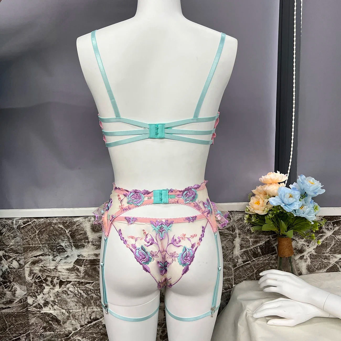 #163 Utellady Fairy Lingerie Floral Transparent