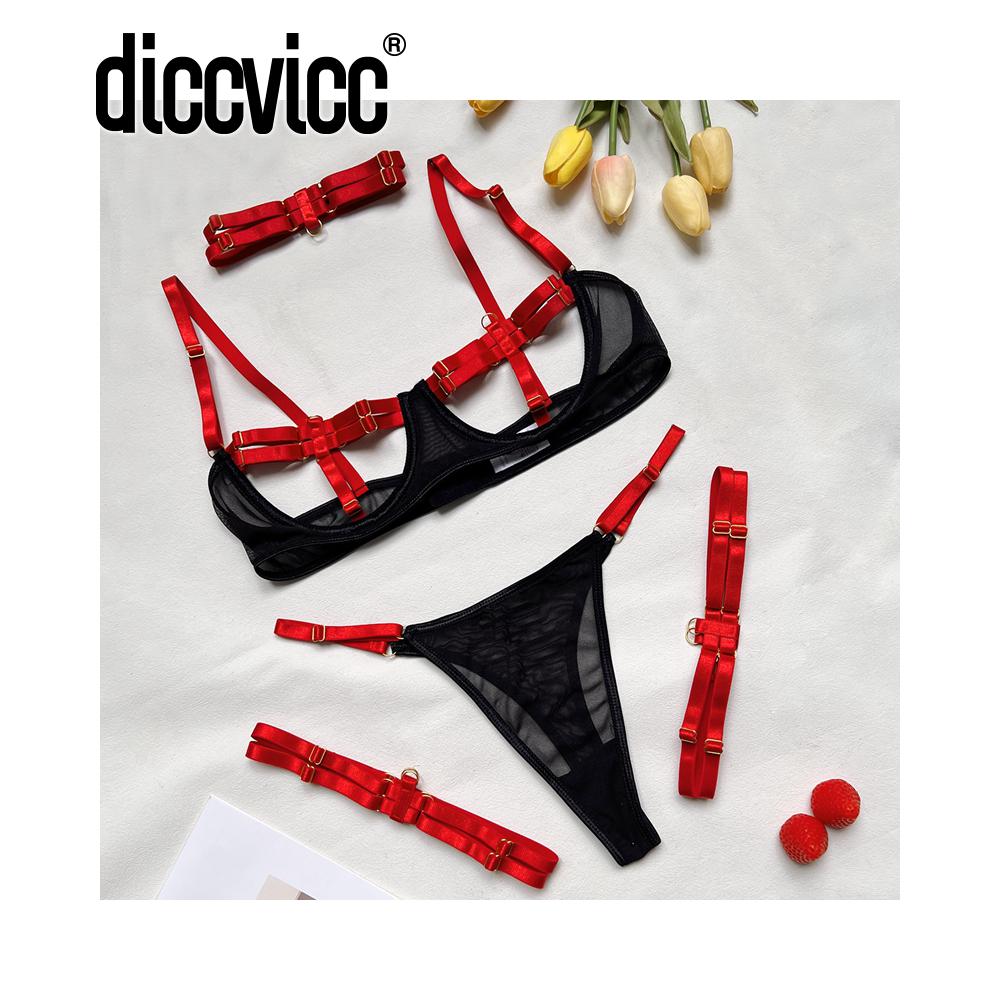 #84 Diccvicc Sexy Underwear Set Patchwork Harness Sensual Lingerie