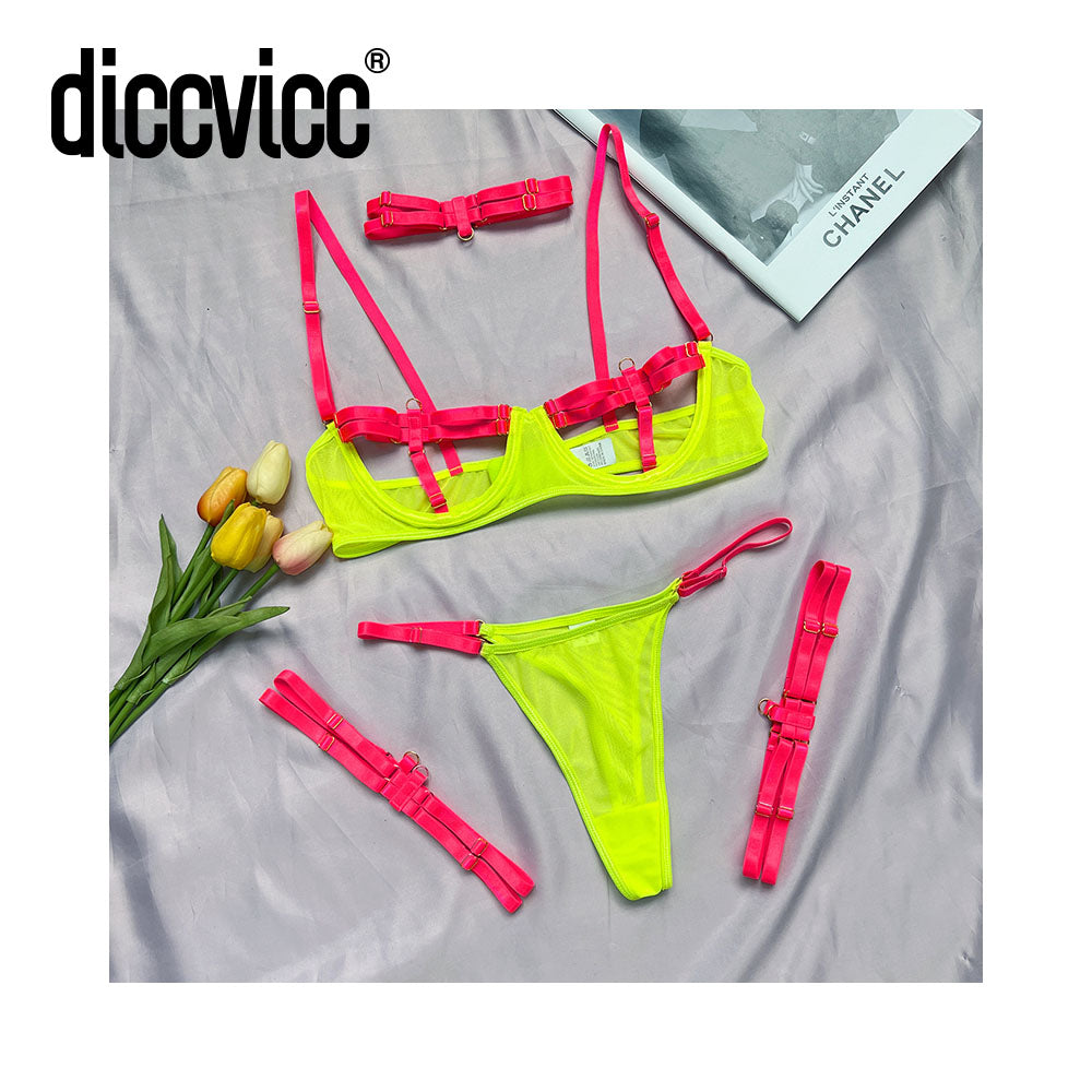#84 Diccvicc Sexy Underwear Set Patchwork Harness Sensual Lingerie