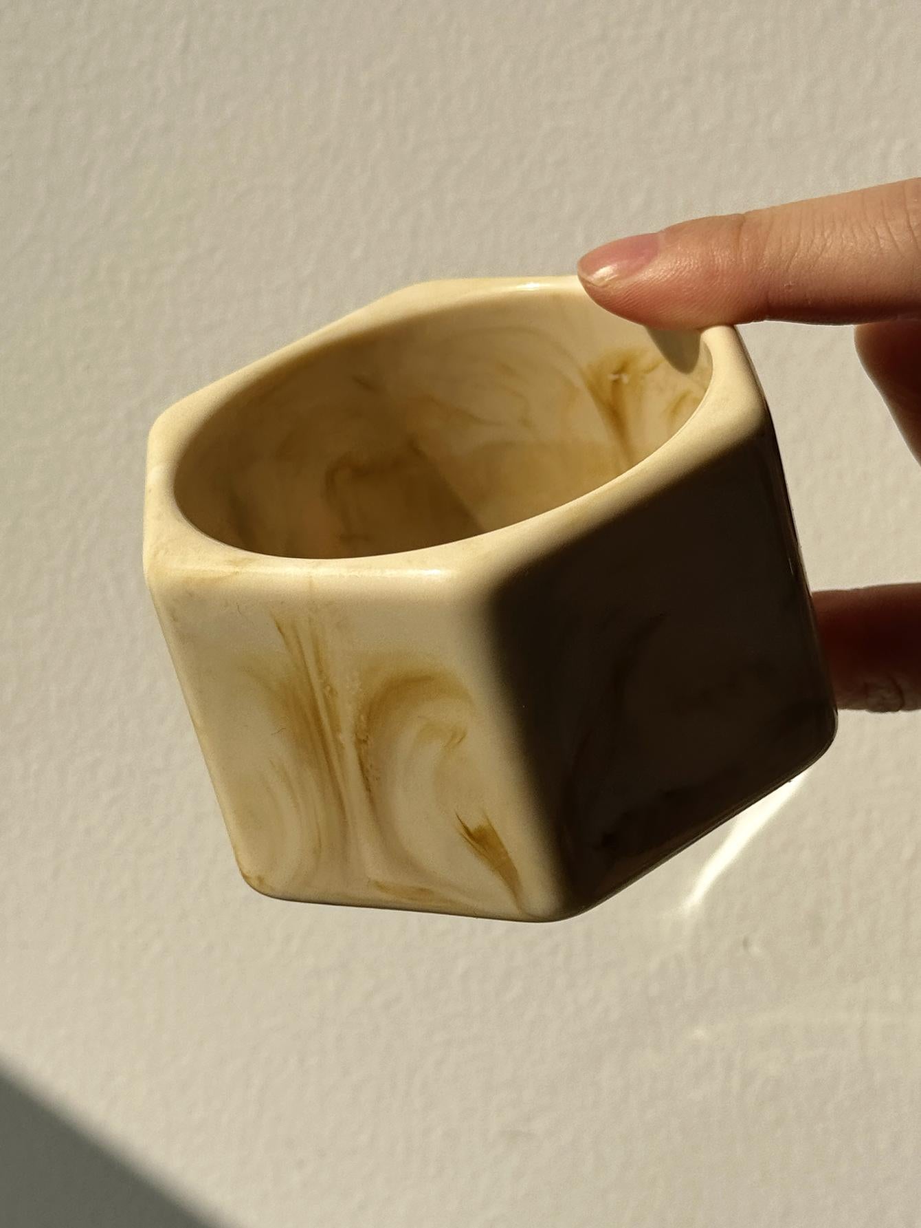 #62 New Beige Tie Dye Wide Asymmetrical Resin Bracelet