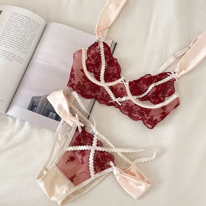 #162 Sexy Lace Lingerie Push Up Semi-sheer Bra