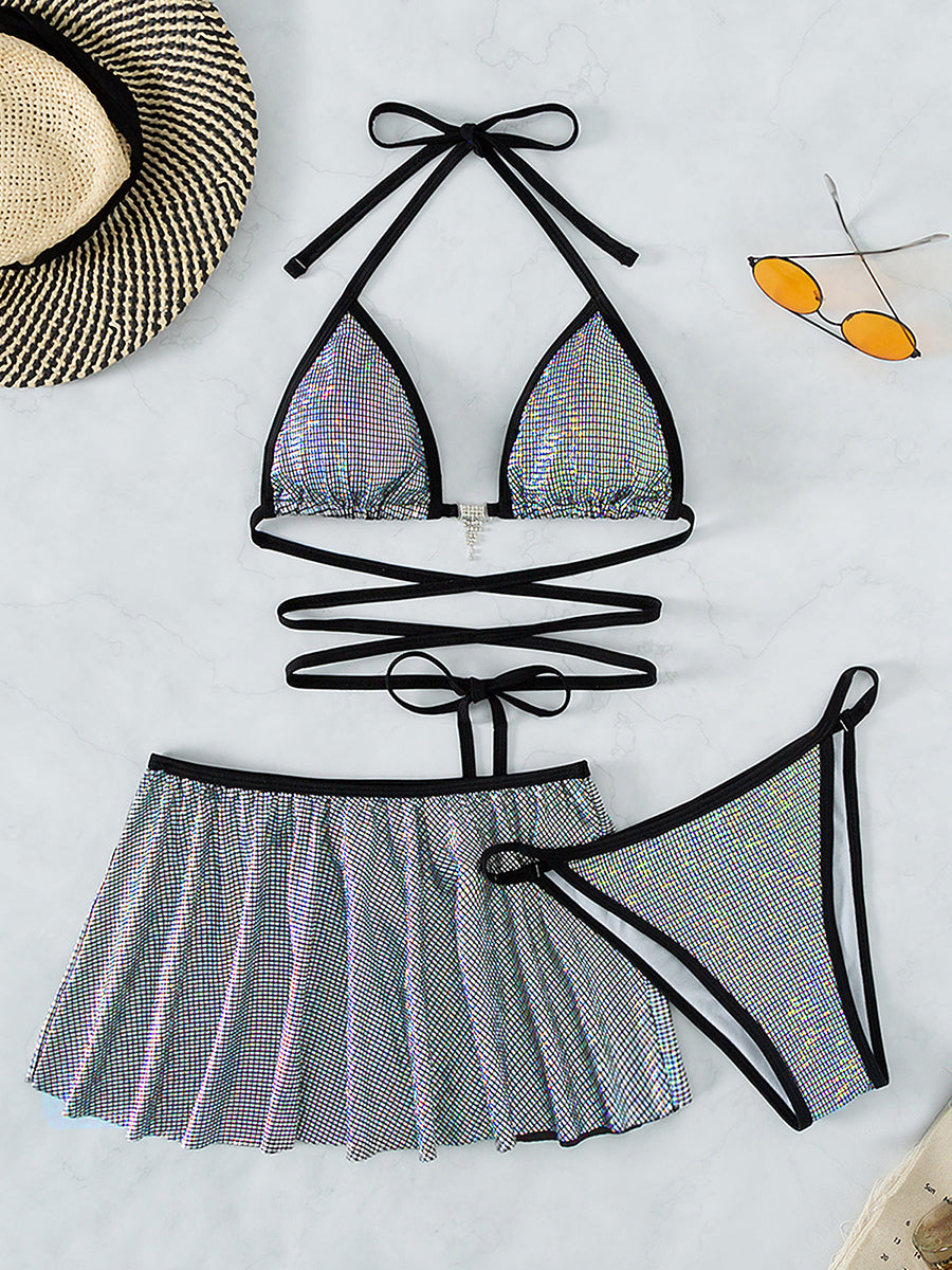 #24 Wrap Around Halter with Skirt Bikini