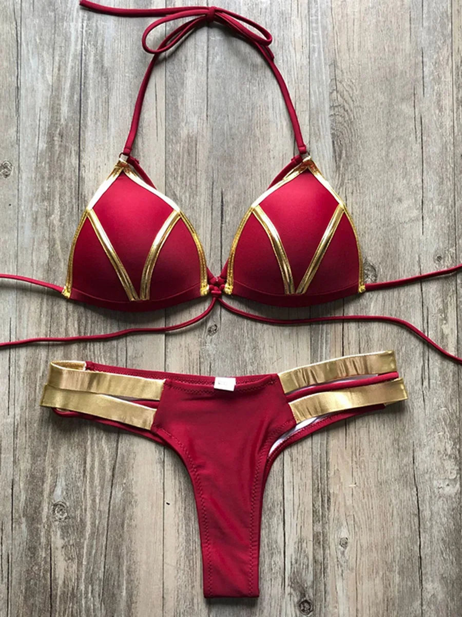 #25 Sexy Halter Push Up Brazilian Bikini