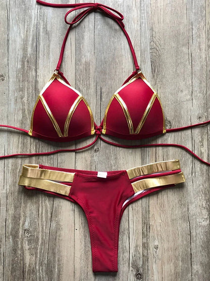 #25 Sexy Halter Push Up Brazilian Bikini