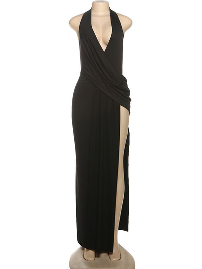 #107 Weird Puss Sexy Backless Long Dress