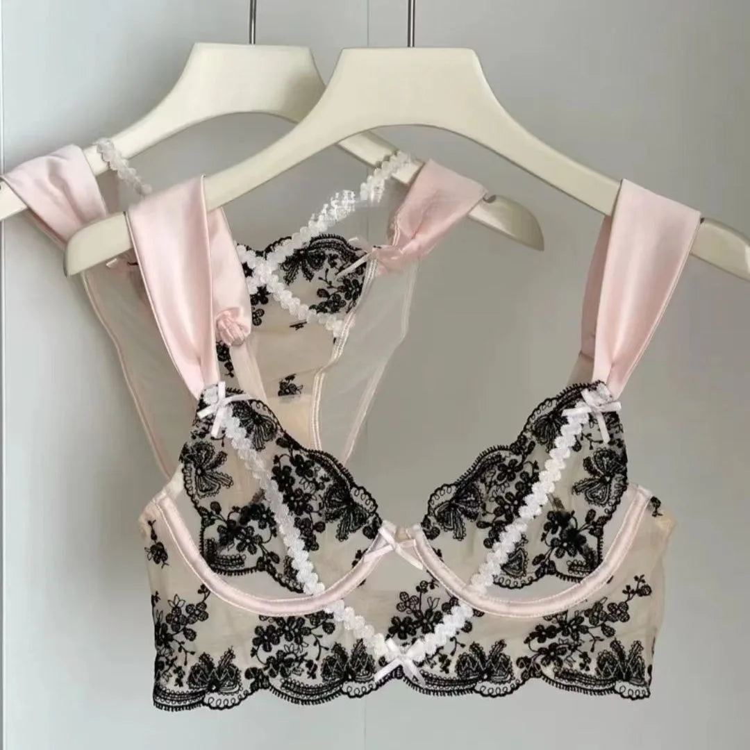 #162 Sexy Lace Lingerie Push Up Semi-sheer Bra