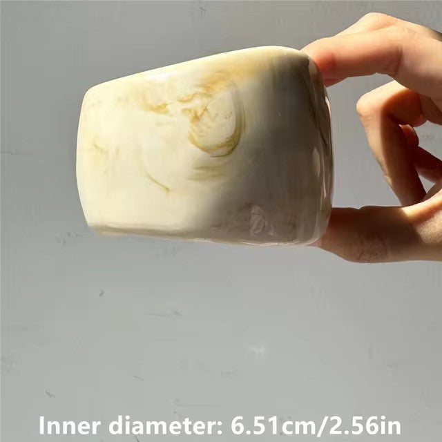 #62 New Beige Tie Dye Wide Asymmetrical Resin Bracelet