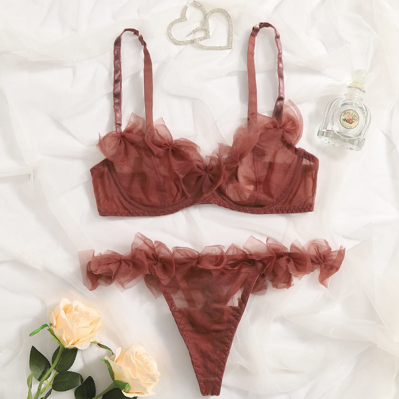 #186 Sexy Lingerie Tulle Bowknot Bra