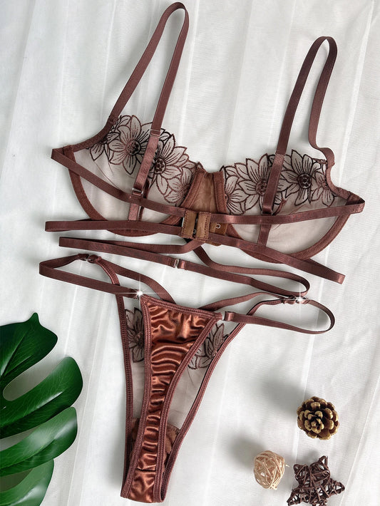 #172 High-End Floral Embroidered Underwire Bra