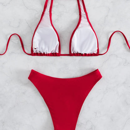 #102 Burgundy Halter Padded Top Sexy Push up