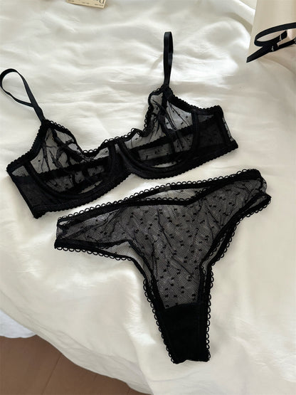 #184 Ultra-thin lace gathered underwear