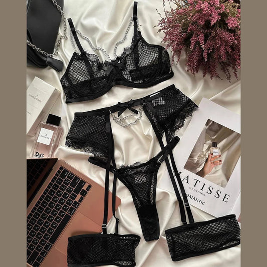 #169 Lingerie Underwear Bras Sets Lace Garter Lingerie
