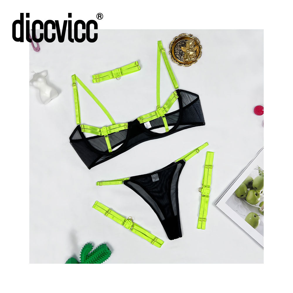 #84 Diccvicc Sexy Underwear Set Patchwork Harness Sensual Lingerie