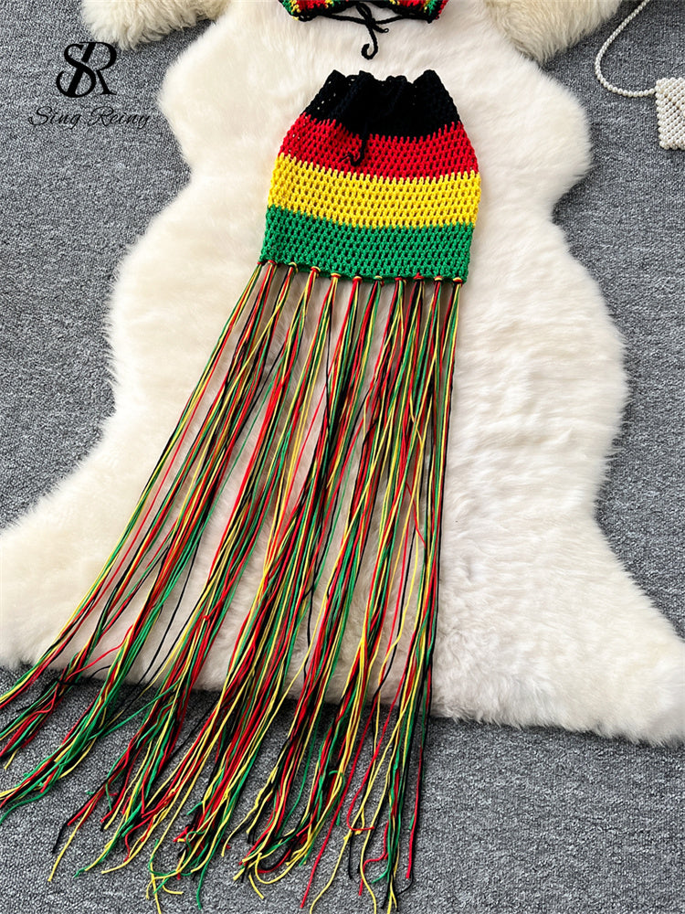 #150 Tassel Knitted Beach