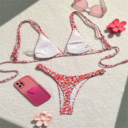 #18 Sexy Floral Bikini Triangle String Extreme Y2K