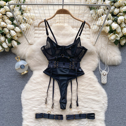 #132 Women Hotsweet Mesh Vintage Straps Bodysuits