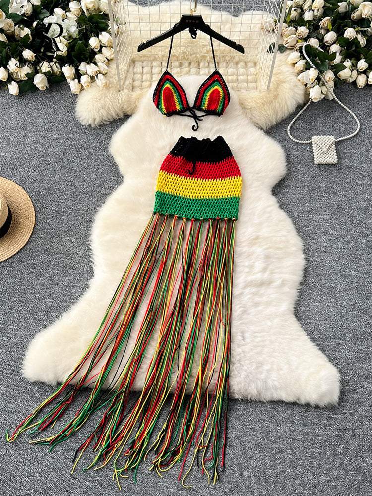 #150 Tassel Knitted Beach