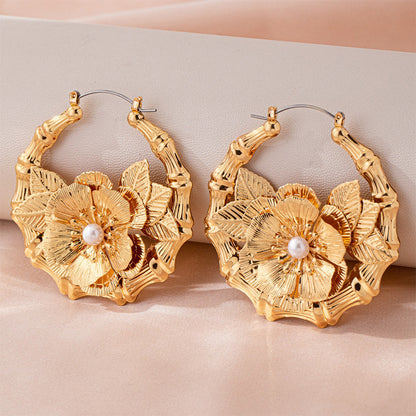 #67 Large Metal Clip On Hoop Earrings