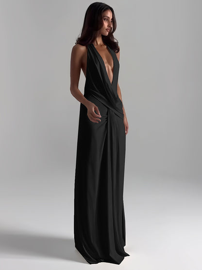 #107 Weird Puss Sexy Backless Long Dress