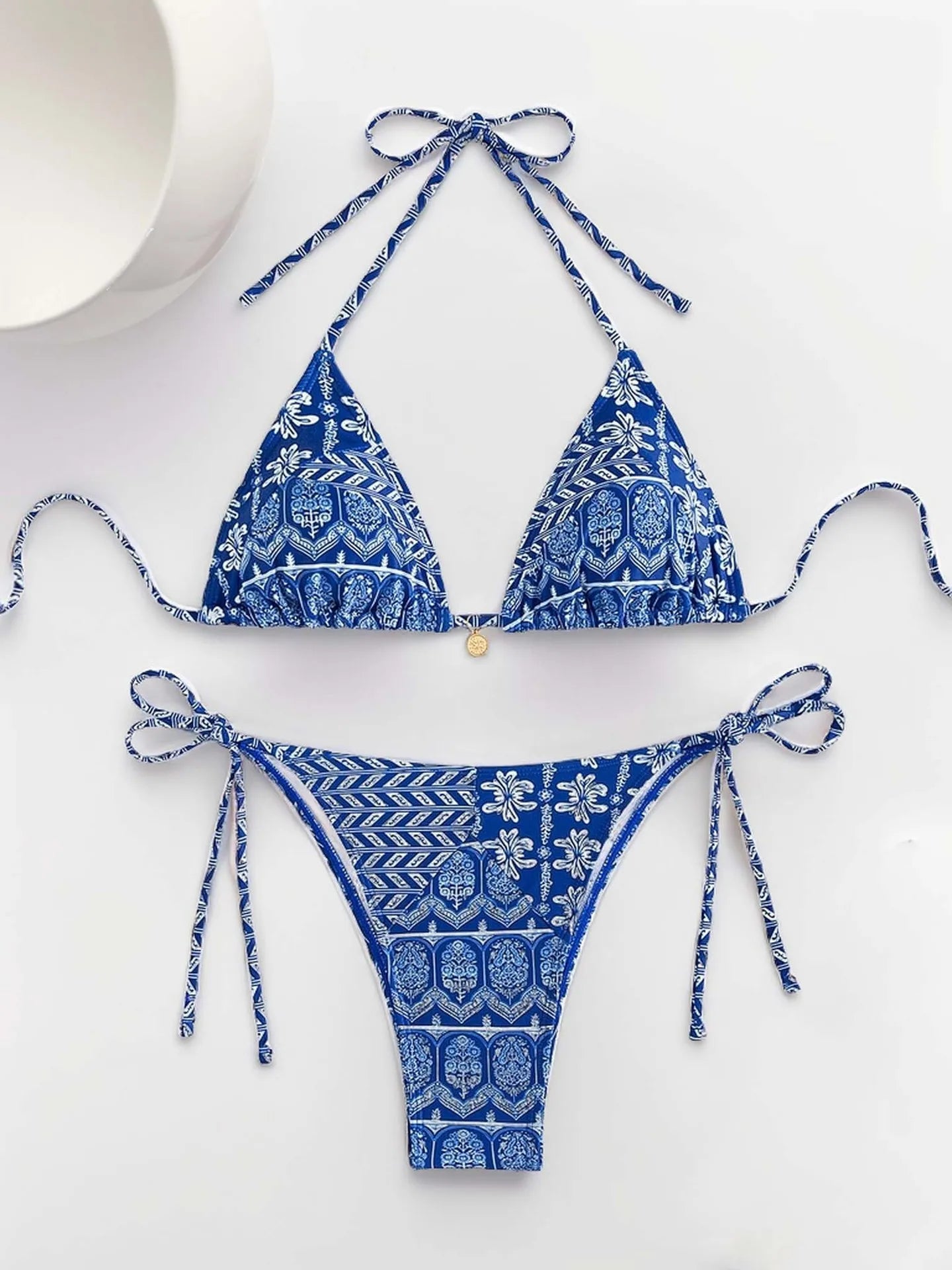 #28 Laced Up Split Swimsuit High Waist Beach Bikini