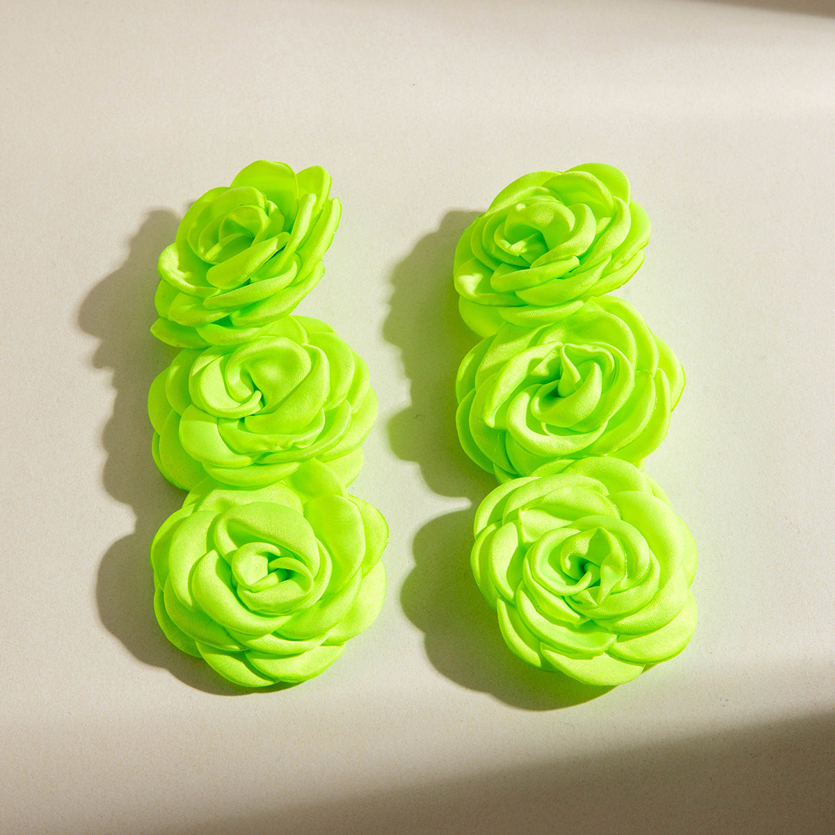 #64 Exaggerated Large Rose Flower Earrings