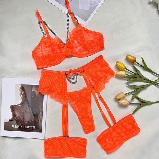 #89 Lingerie Underwear Bras Sets Lace Garter