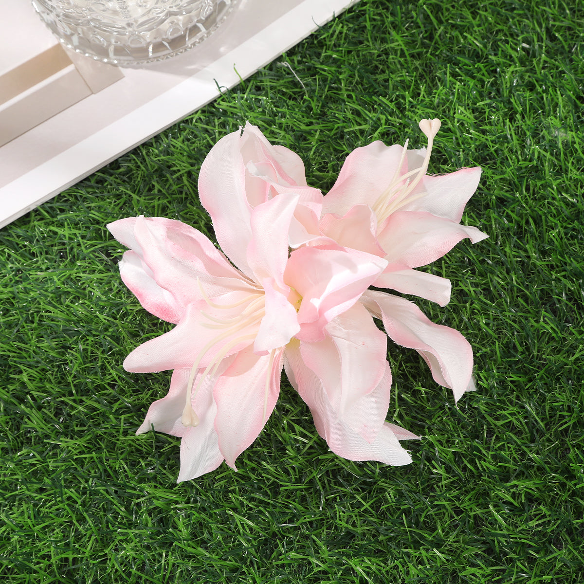 #72 AWAYTR Artificial Pink Flowers Hairpin Party Flower