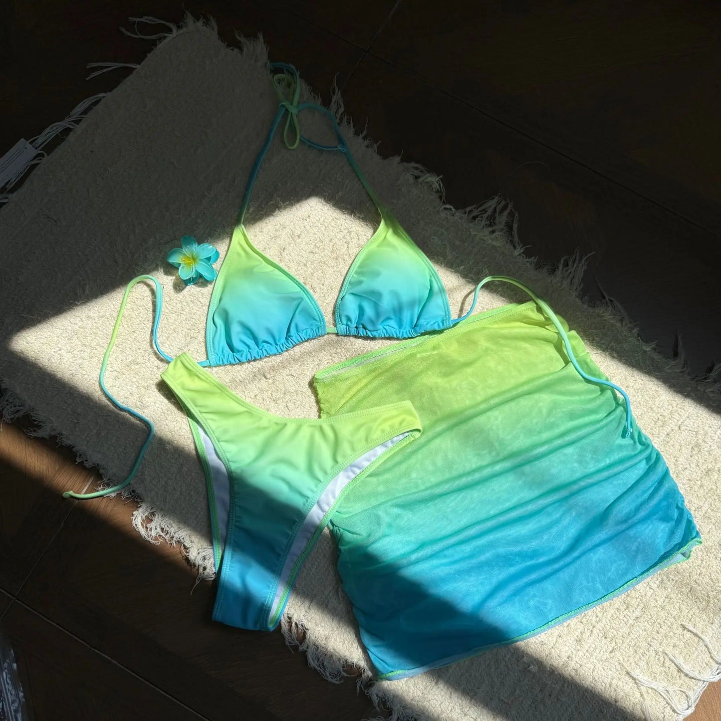 #41 Skirt Gradient Halter Swimwear