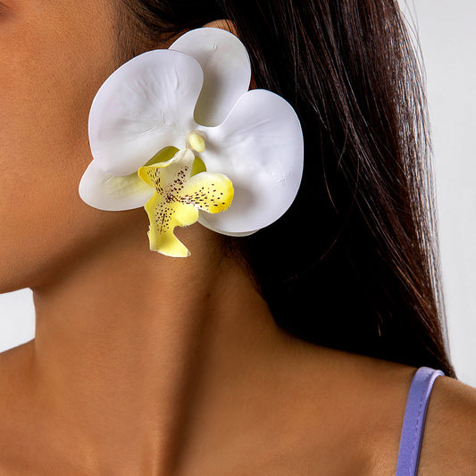#63 Fashion Butterfly Orchid Stud Earrings