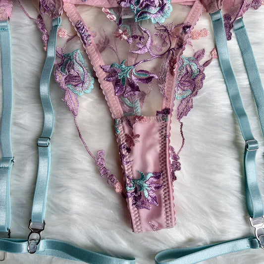 #163 Utellady Fairy Lingerie Floral Transparent
