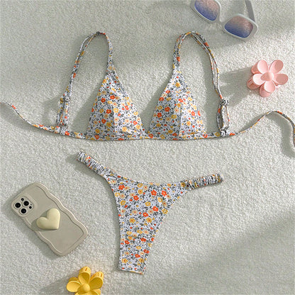 #18 Sexy Floral Bikini Triangle String Extreme Y2K