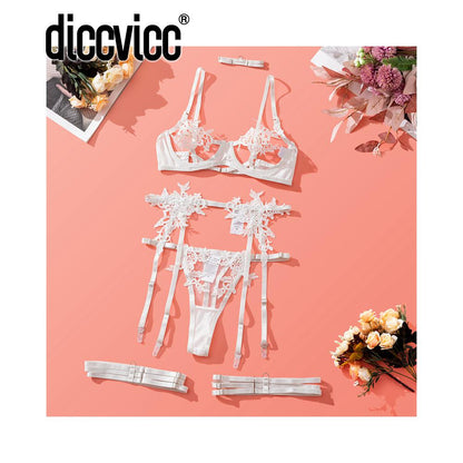 #85 Diccvicc Floral Lingerie Solid Open Bra Fancy