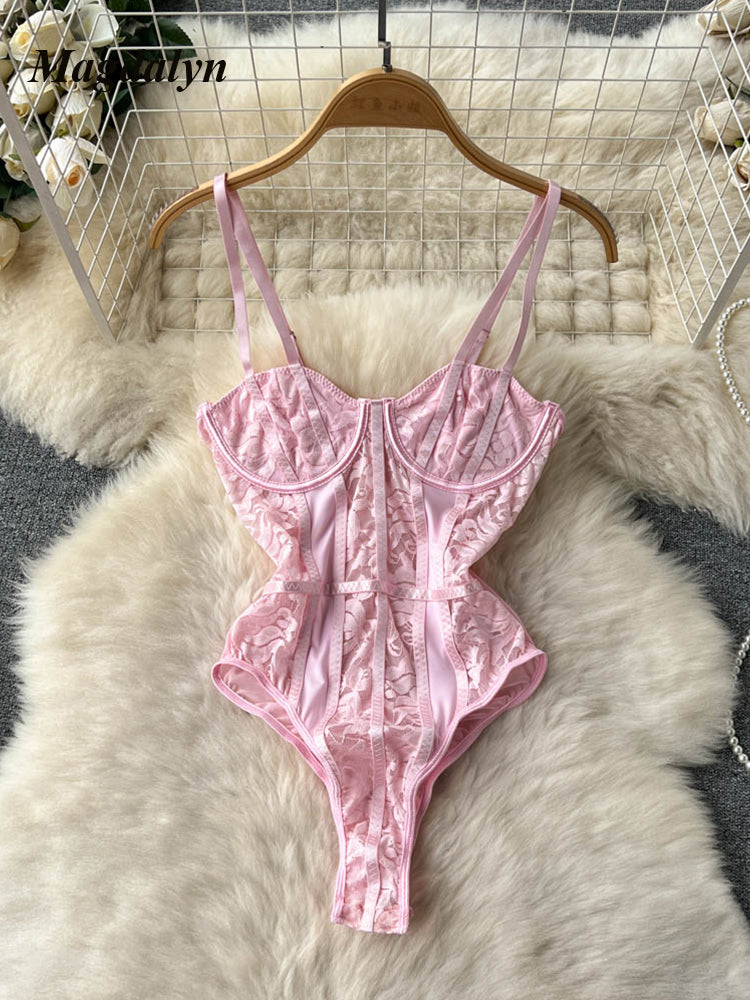 #94 Magdalyn Women Lace One Piece Bodysuits Sexy