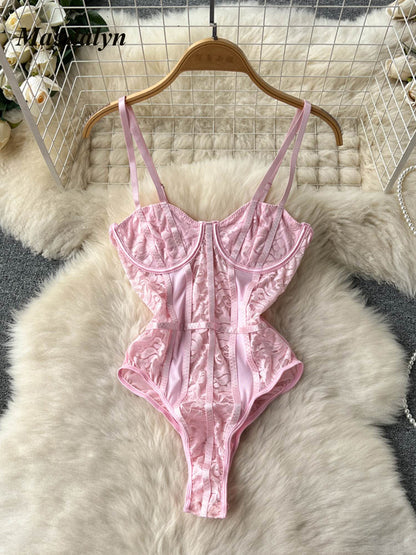 #94 Magdalyn Women Lace One Piece Bodysuits Sexy