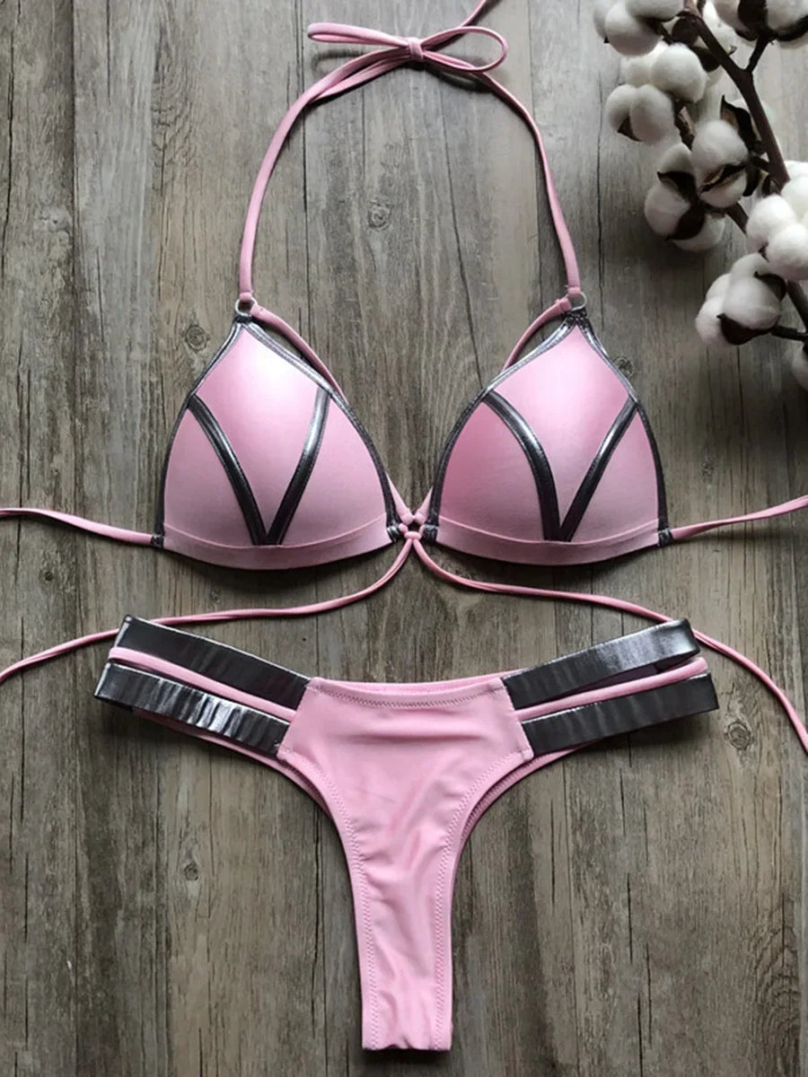 #25 Sexy Halter Push Up Brazilian Bikini
