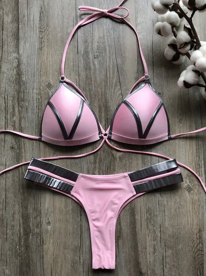 #25 Sexy Halter Push Up Brazilian Bikini