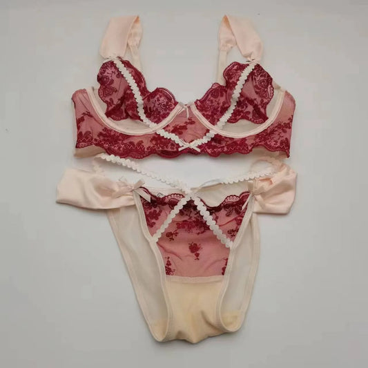 #162 Sexy Lace Lingerie Push Up Semi-sheer Bra