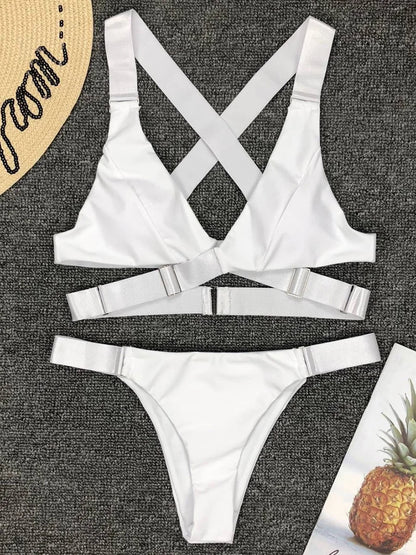 #33 Sexy Adjustable Buckle Bandage Vevlet Bikini