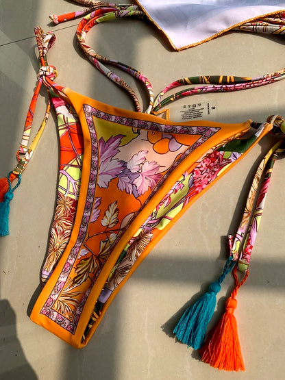 #30 Printed Crop Top Bikini