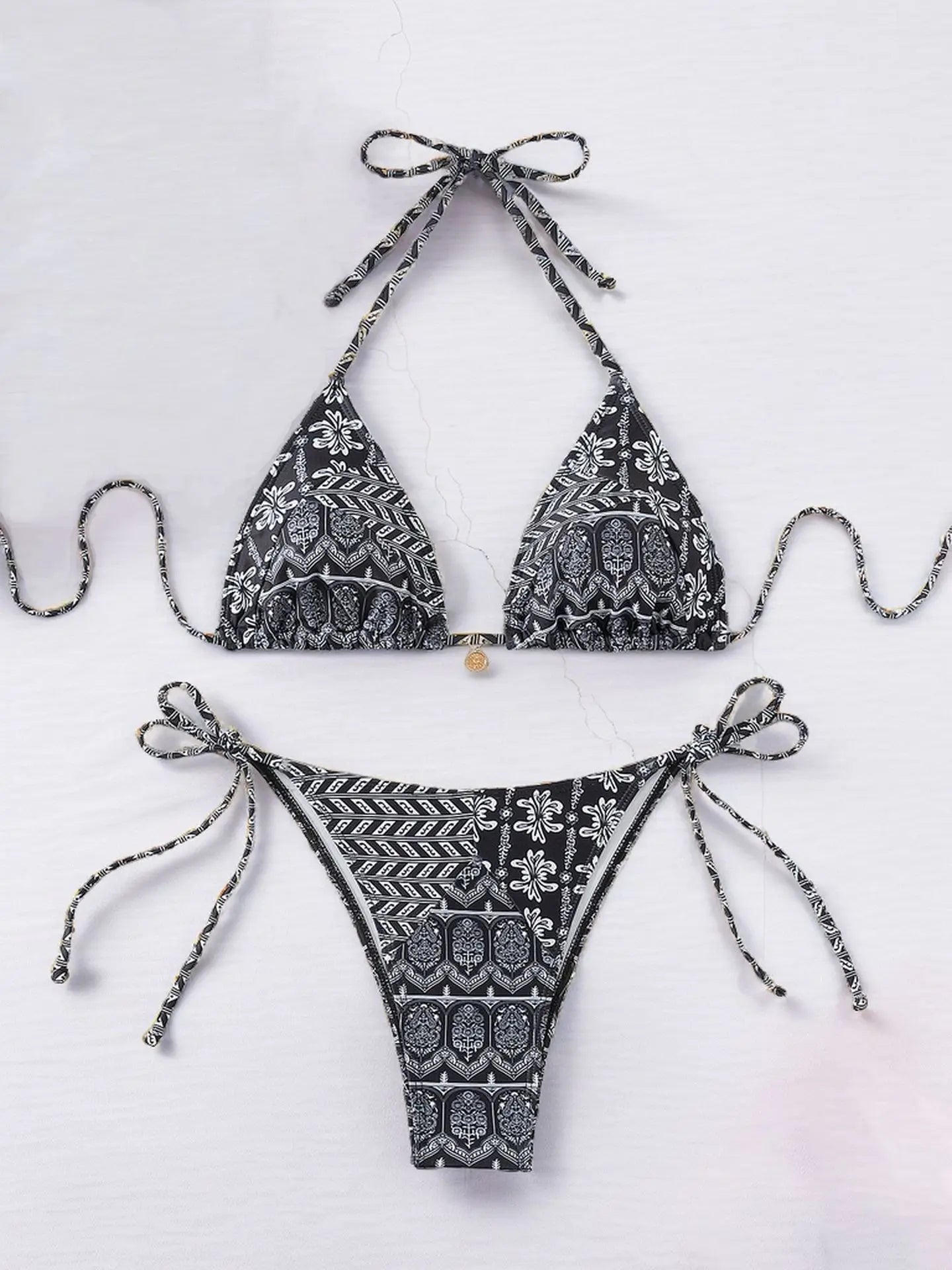 #28 Laced Up Split Swimsuit High Waist Beach Bikini