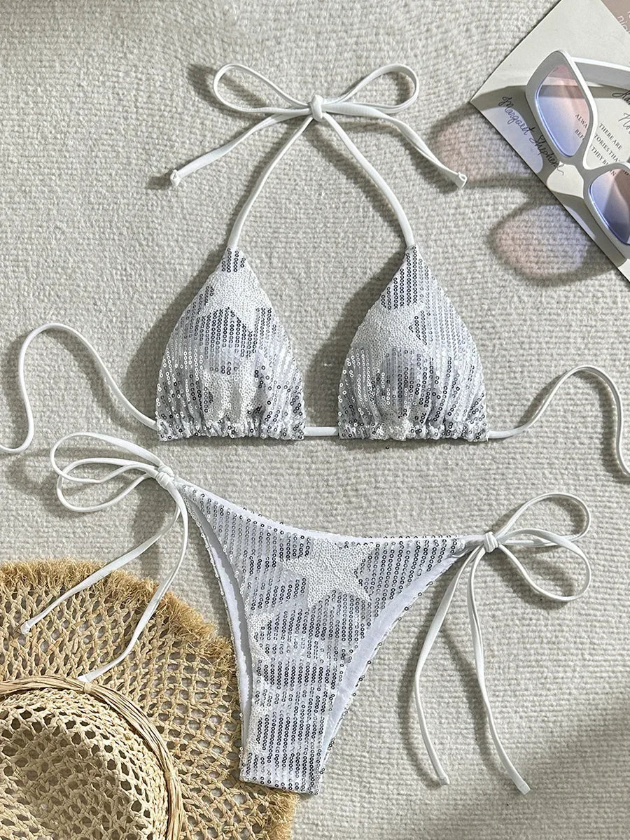 #23 Shiny PU Leather Extreme Mini Micro String Bikini
