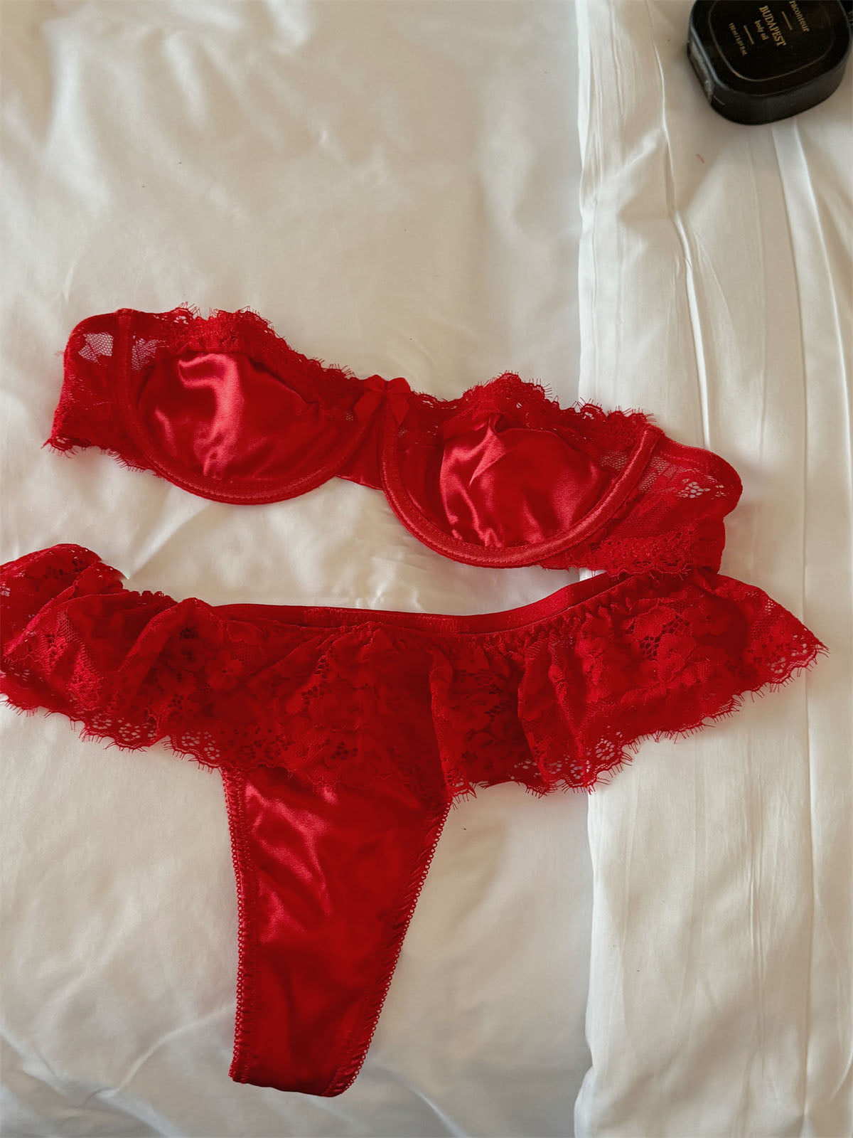 #167 Lace Red lingerie Women Sexy Thin Top Support Bra